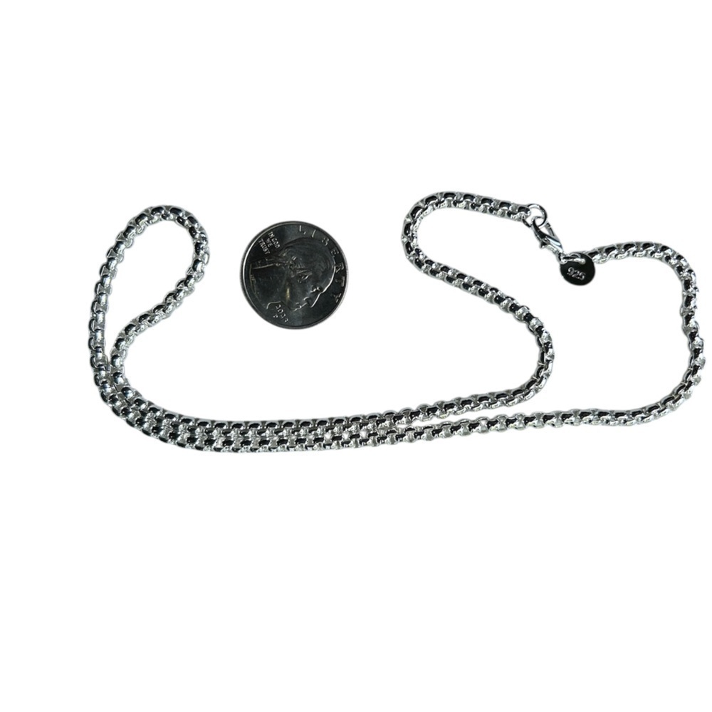New 18 Inch Round Box Silver Chain - Picture 5 of 9